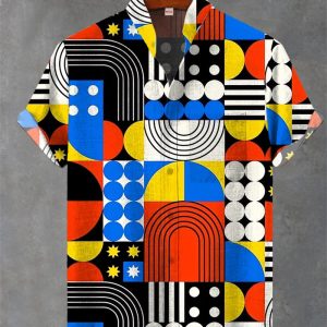 2025 Retro Ukiyo-e Pattern 3D Printing Linen Shirt Men’s Fashion Shirt Summer Casual Harajuku Street Wear Vacation Shirt