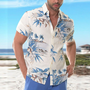 Summer Coconut Shirt 3d Printed Men’s Hawaiian Shirt Beach Short Sleeve Fashion Casual Holiday Top T-shirt Men’s Shirt Camisa