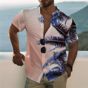 Summer Coconut Shirt 3d Printed Men’s Hawaiian Shirt Beach Short Sleeve Fashion Casual Holiday Top T-shirt Men’s Shirt Camisa