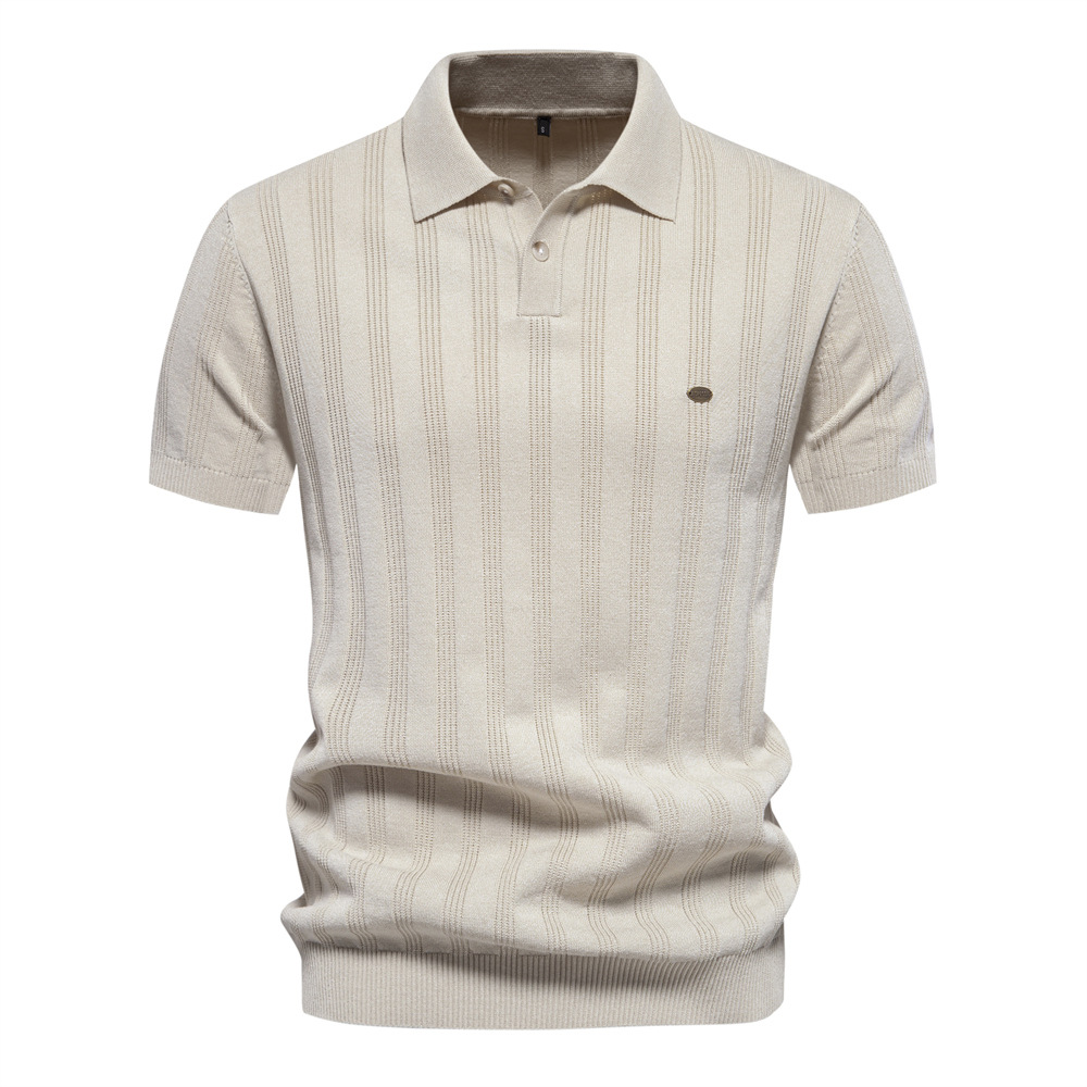 Shirts POLO for Men New European Size Knitted POLO Shirts for Men, Knitted Short-Sleeved Lapel Breathable T-Shirts.