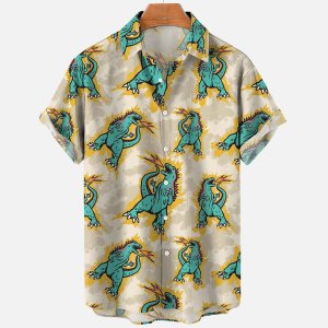 Hawaiian Shirts For Men Fashion Comfortable Unisex Short Sleeve Tops Beach Travel Surf Casual Oversized Men’s