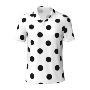 Polka Dot Print Mens Polo Shirts – Short Sleeve Dry Fit 3D Print Golf Shirts,Moisture Wicking 2026