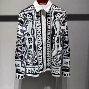 New Men’s Long Sleeved Shirt With Flower Pattern Printing Design Men’s Lapel Button High-definition Casual Top